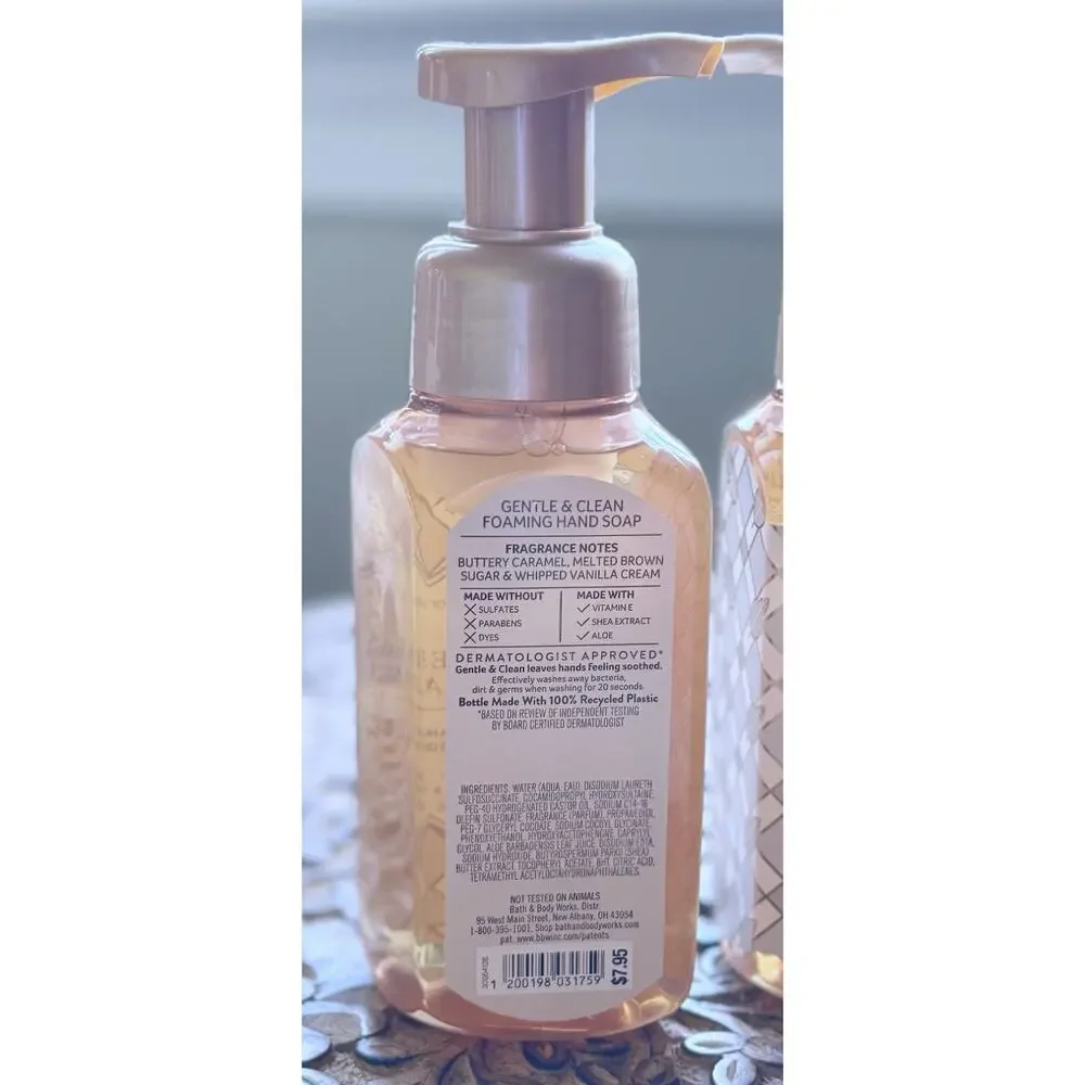 Bath & Body Works 8.75 oz Caramel Vanilla Gentle & Clean Foaming Hand Soap x4